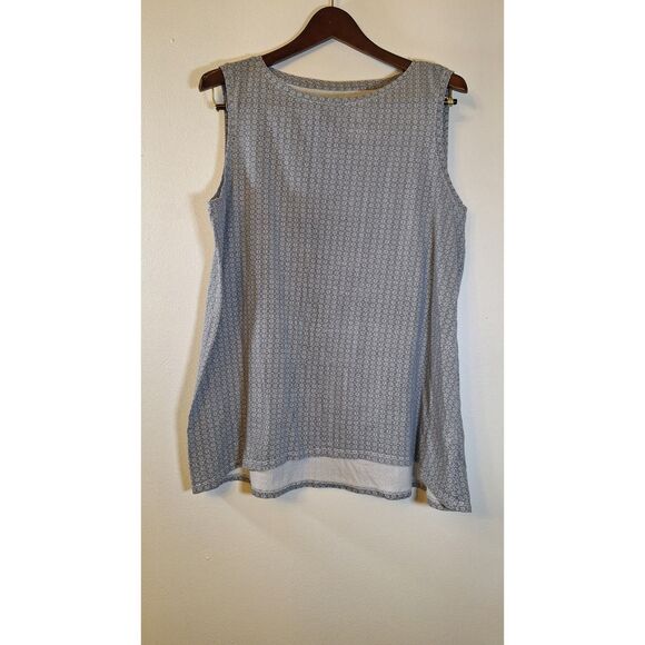 J Jill Pure Jill Pima Cotton Geometric Print Tank Top Women's Size Large Beachy - Picture 1 of 3